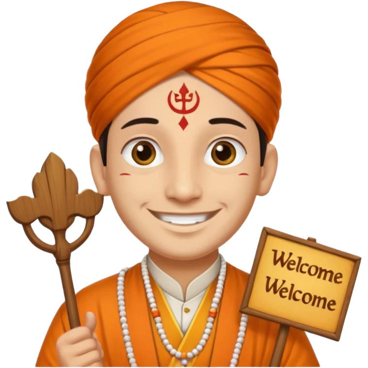 PANDIT JI WITH WELCOME TYPE emoji