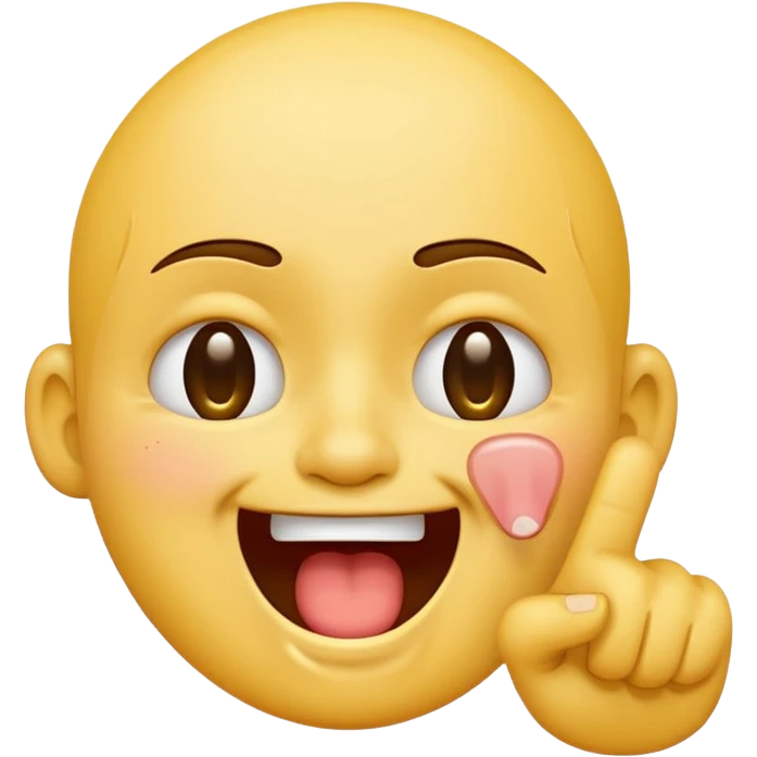 A laughing crying face emoji with a middle finger emoji