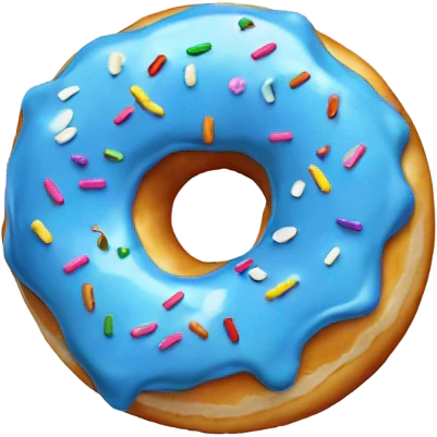 blue cream donut with sprinkles emoji
