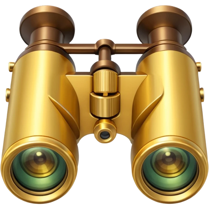  gold binoculars with large lenses make lenses point out straight emoji