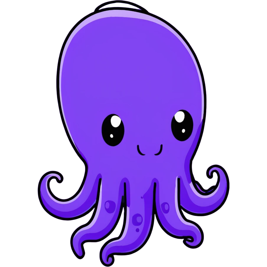 Playful purple squid squirting ink emoji