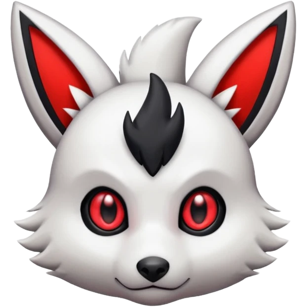 White, black and red Umbreon-Zangoose-fusion emoji