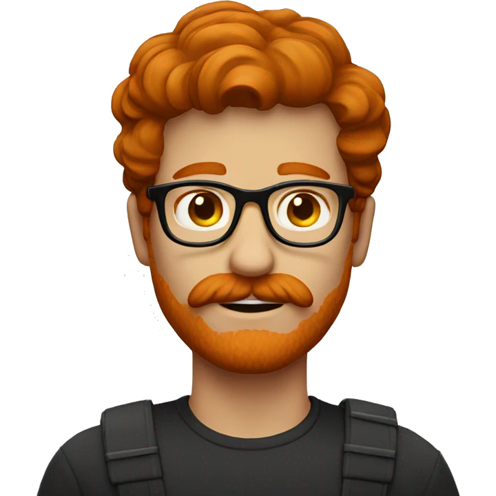 Redhead man glasses mustache  emoji