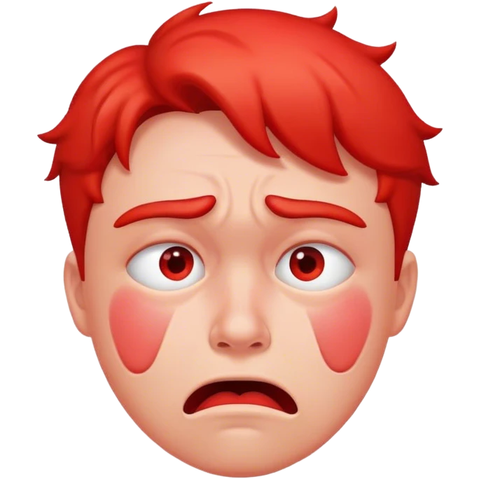 Flustered red face emoji