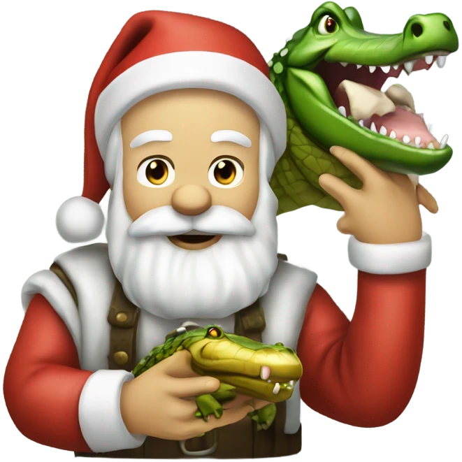 Redneck santa eating an alligator  emoji