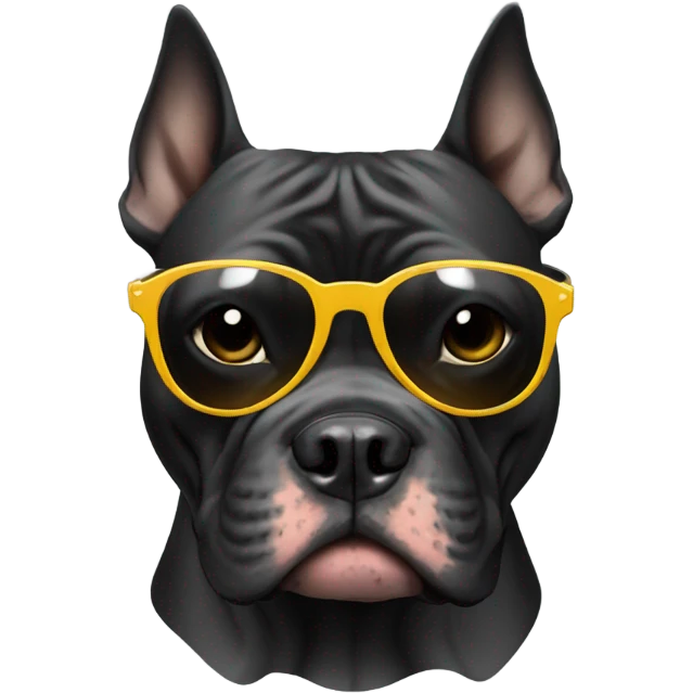 Black American Bully with sunglasses emoji