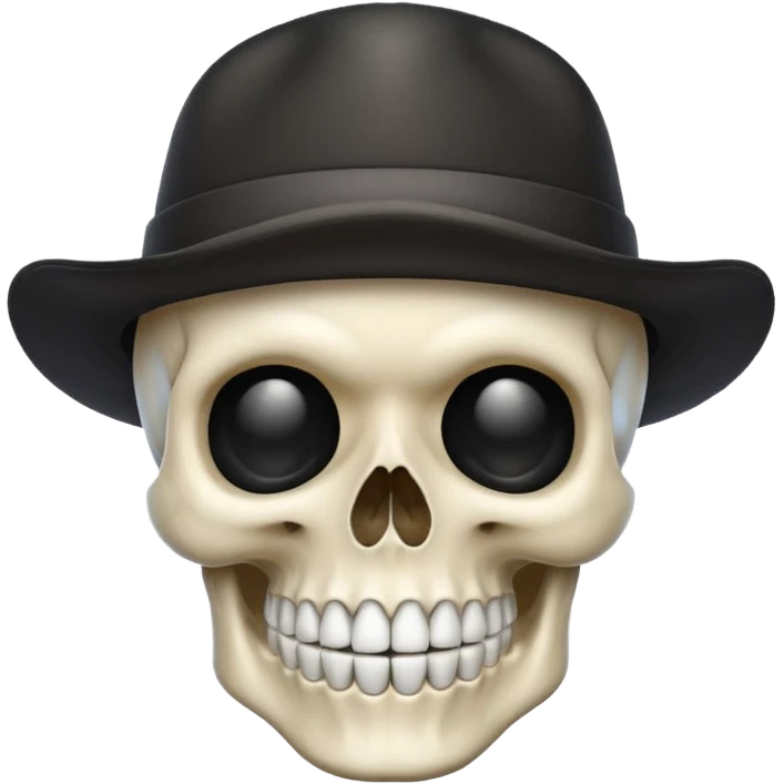 Skull emoji with a hat emoji