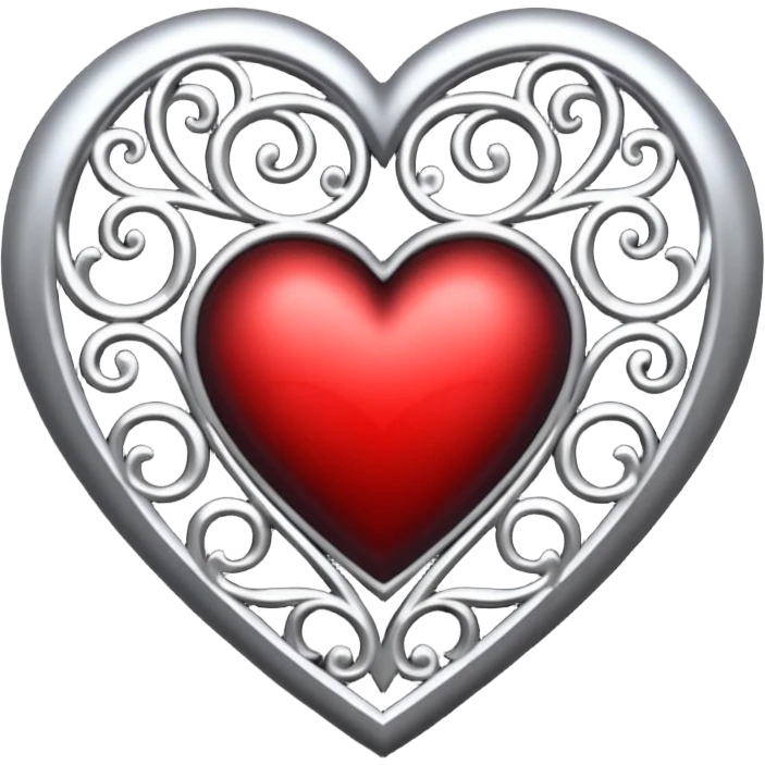 goth heart with a gothic filigree heart emoji