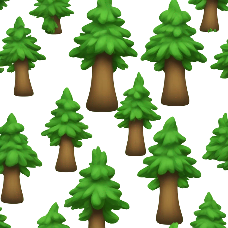 Smiling pine trees  emoji