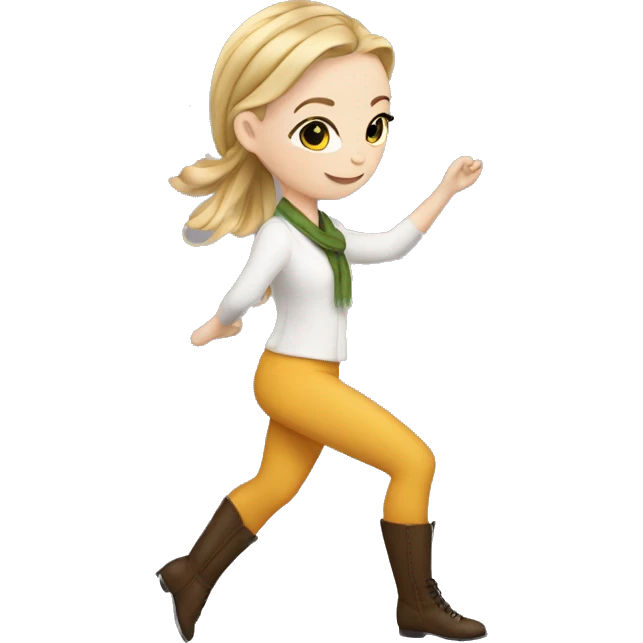White girl tap dancer with scarf emoji