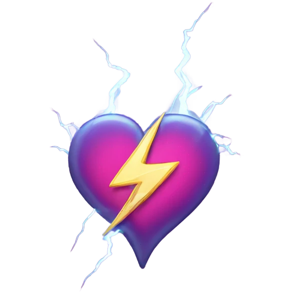 Heart with lightning bolts emoji