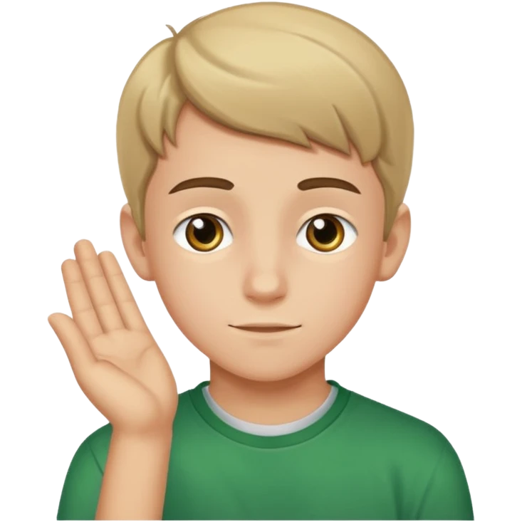 Teen boy wishing luck emoji