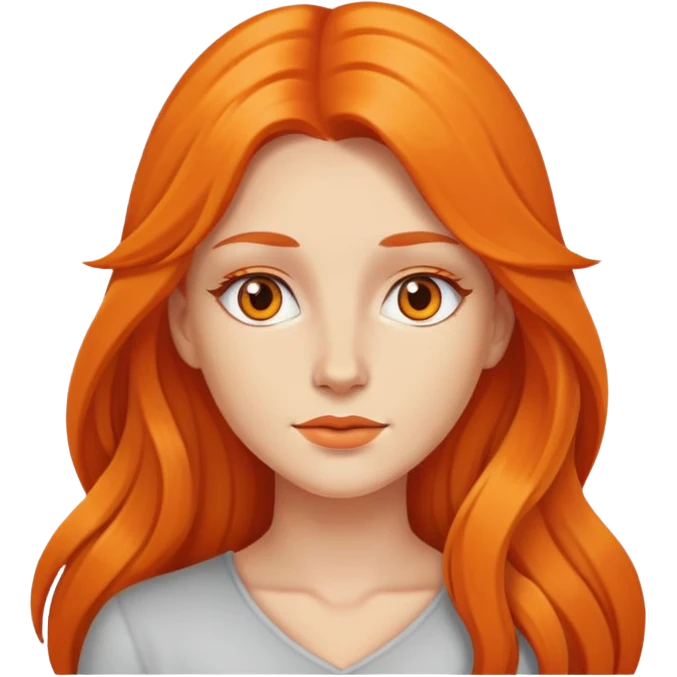 Orange long hair women emoji