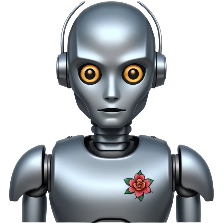 robot with tattoo emoji