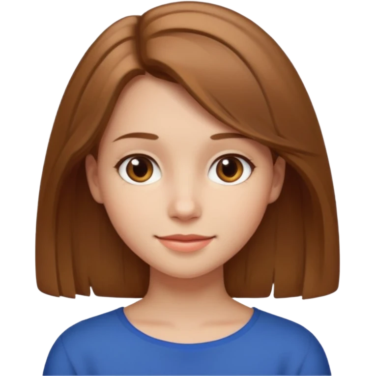 Orta boy saçlı kumral kız emoji