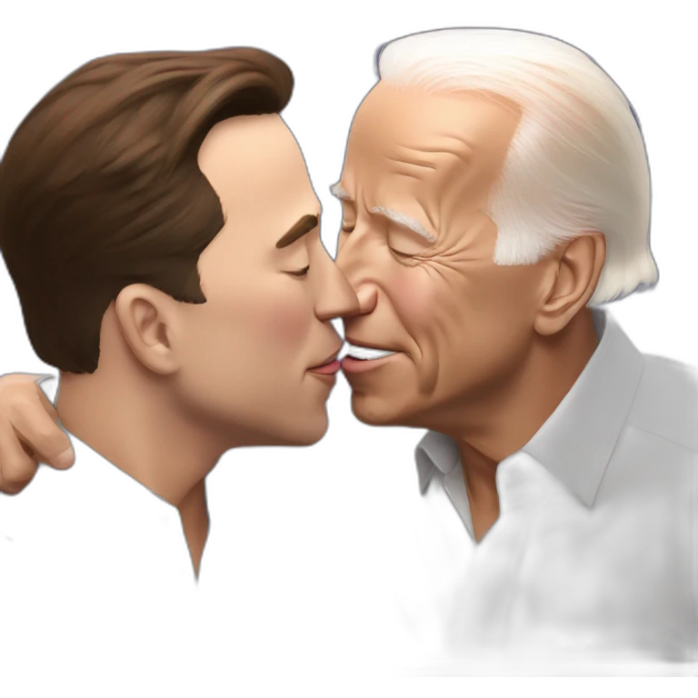 joe biden kissing elon musk emoji