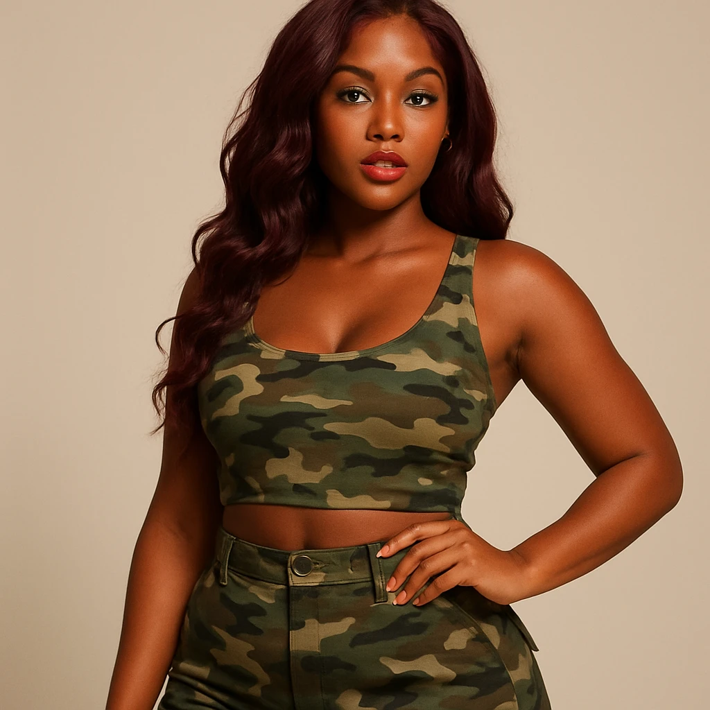 redbone baddie in camo emoji