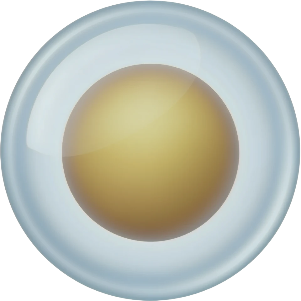 Ameba gelatinosa arredondada  com nucleo grande arredondado no centro emoji