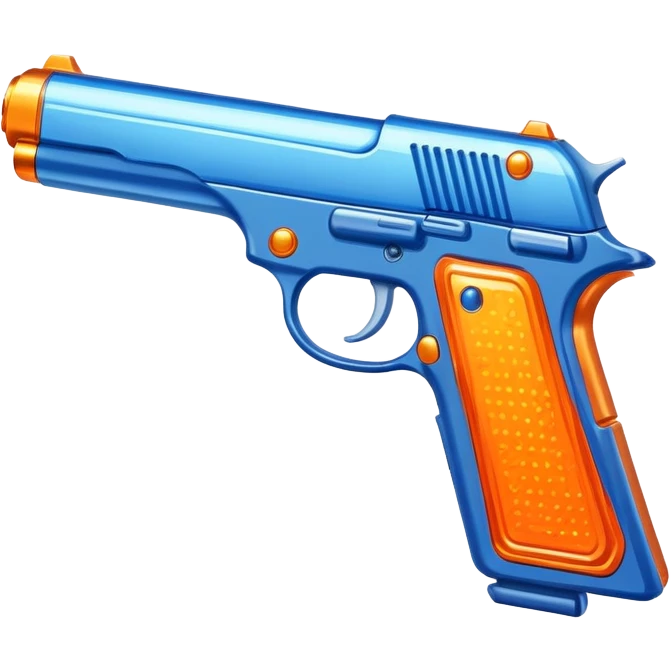 blinged blue and orange gun emoji