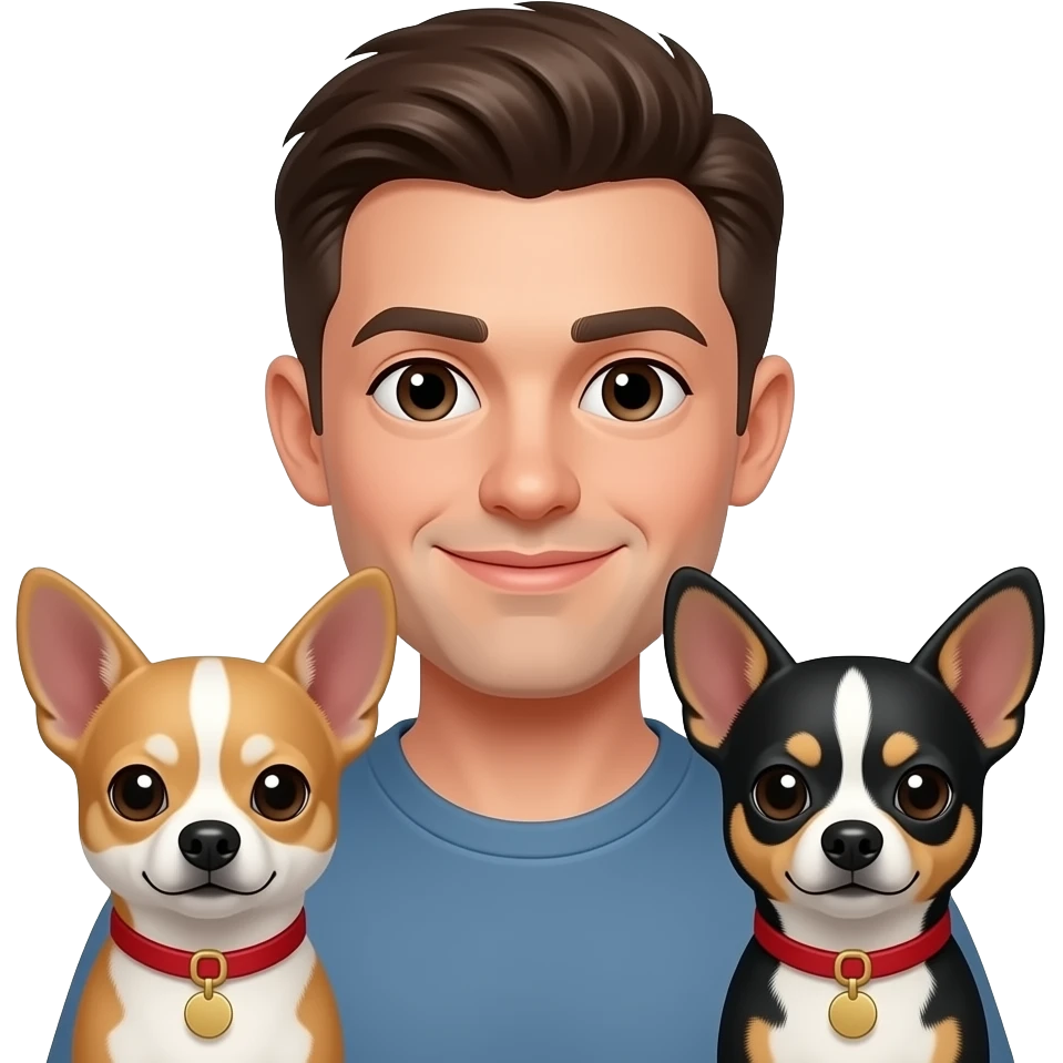 brunette GAYS with 2 chihuhahas emoji