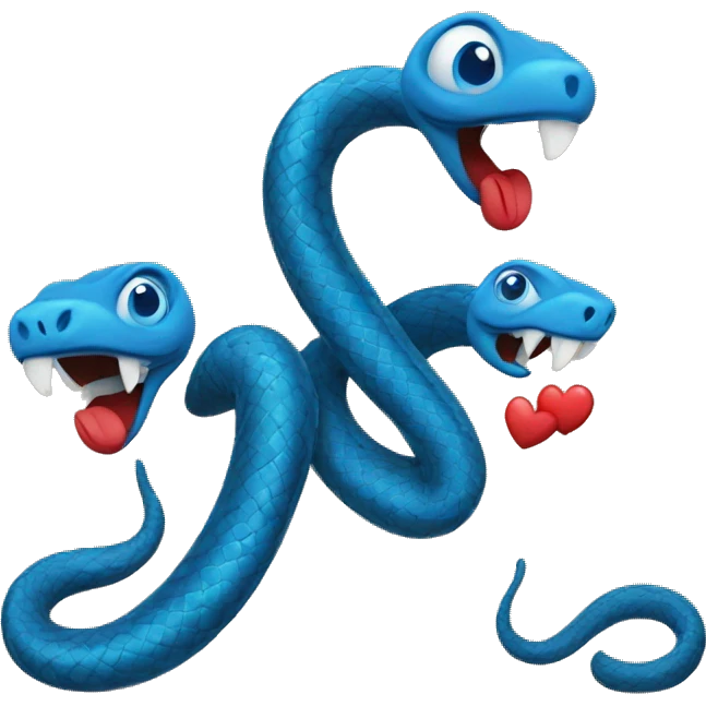 blue Snakes couple in love emoji