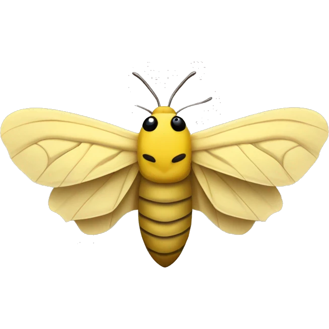 Insecto moth, de color amarillo, con anteojos y un letrero que diga "Vigatec" emoji