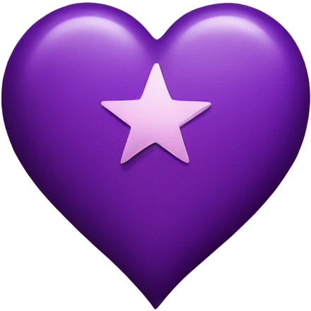 Purple heart with stars over the purple heart emoji