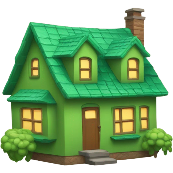 cute green little house emoji