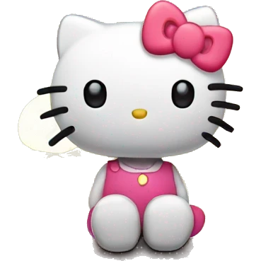 Hello kitty with looking at the sunset emoji