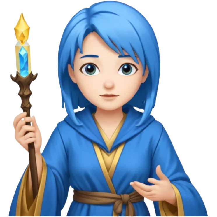 wizard woman with blue hair emoji