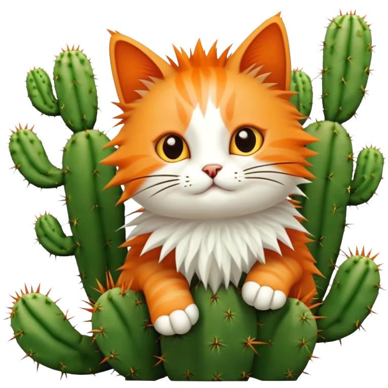 Cat climbing cactus  emoji