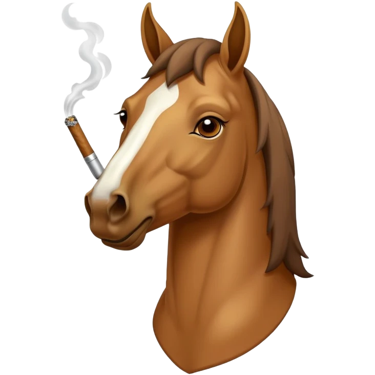 High horse smoking blunt  emoji