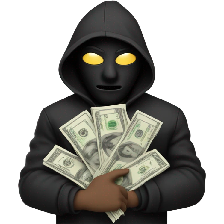 Masked burglar with money emoji