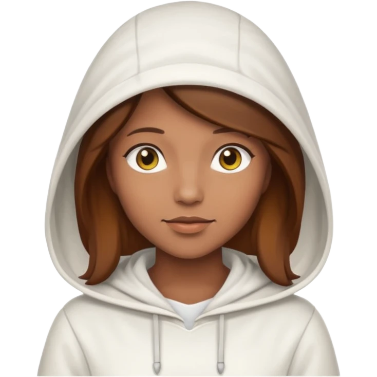 female bee keepers with brown hair, white outfit, white hood, brown skin emoji