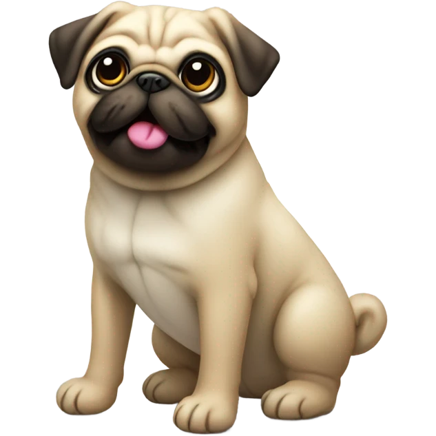a stuffed pug with its tongue sticking out emoji