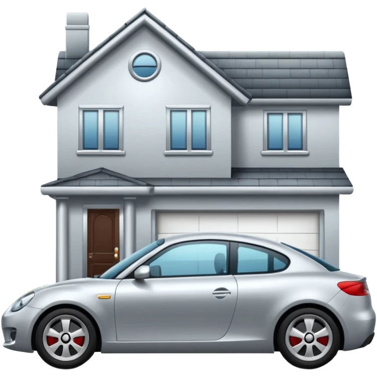 car sport in front of a normal house emoji