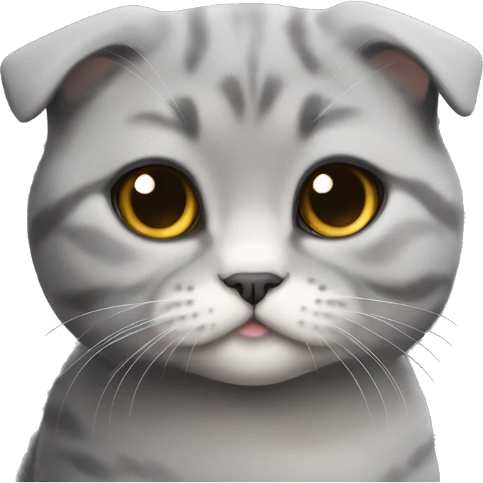 scottish fold cat gray emoji