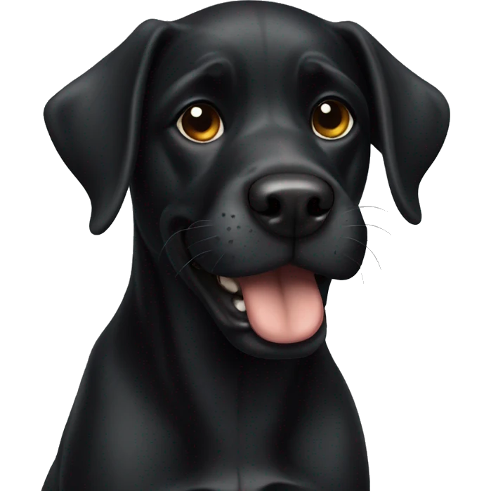 Black dog with slobber  emoji