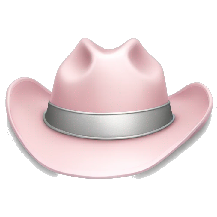 Pale pink and silver cowboy hat emoji
