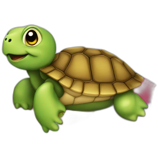 Tortue sur un drapeau lgbt emoji