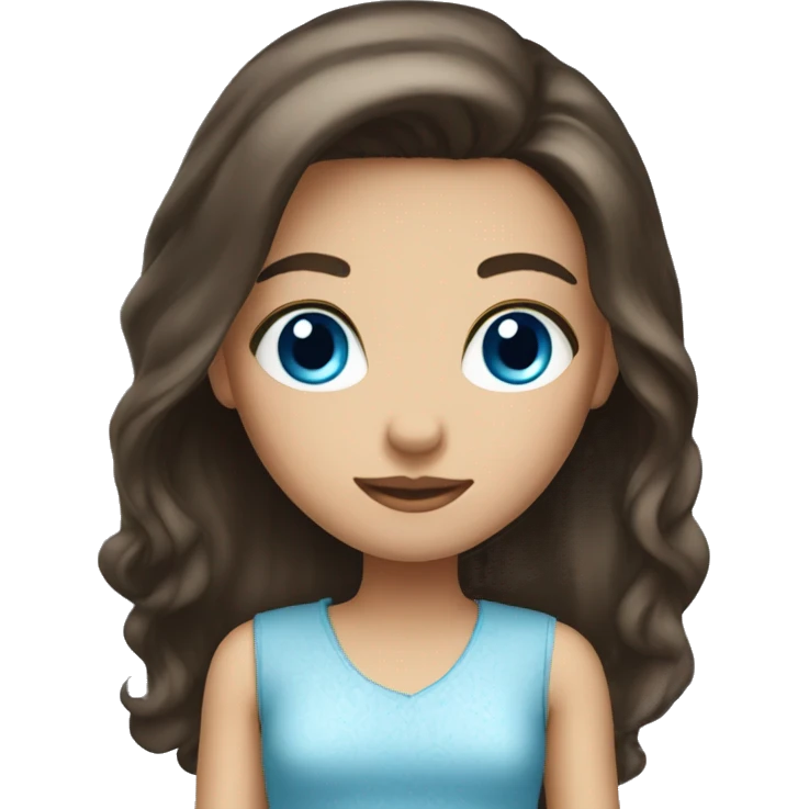 Brunette blue eyed girl emoji