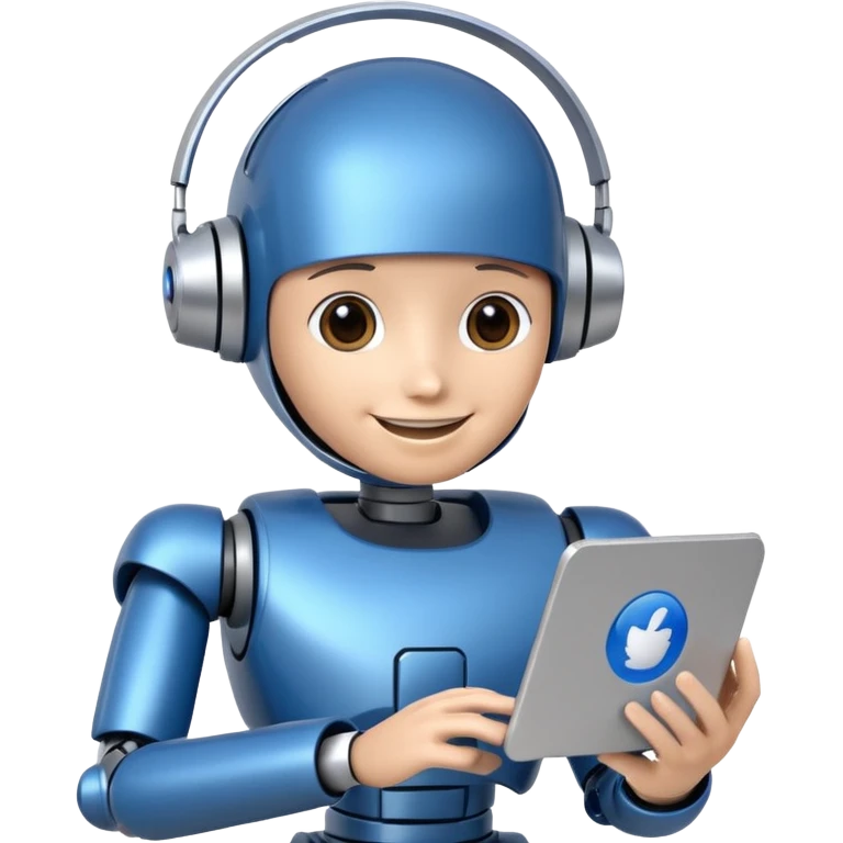 artificial Inteligence robot that is working in customer care and checking social media emoji