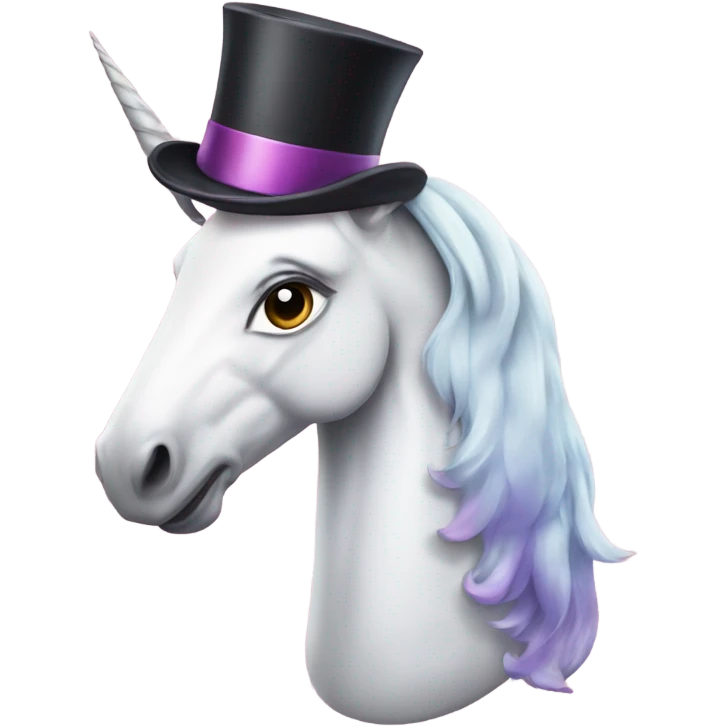 Unicorn wearing a top hat  emoji