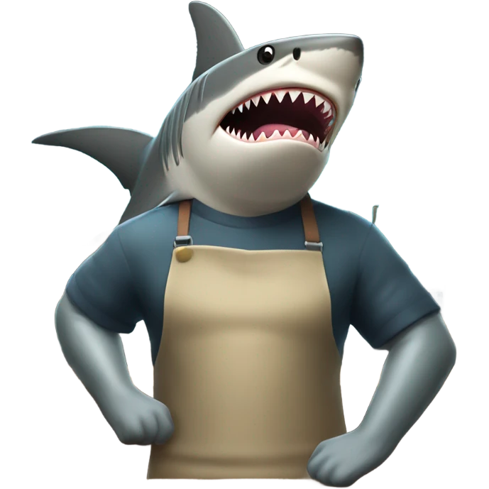 A shark bartending emoji