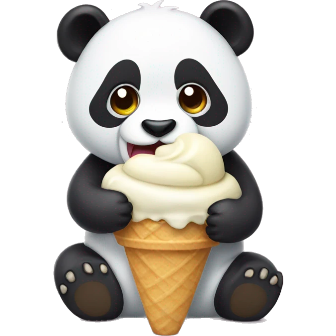 Panda eating ice cream emoji