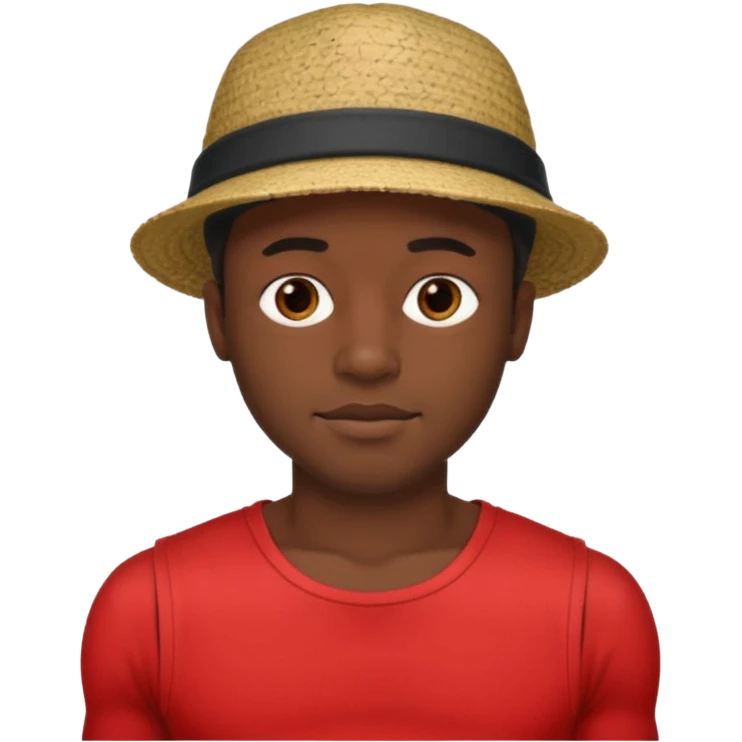 black guy with hat and red tank top emoji