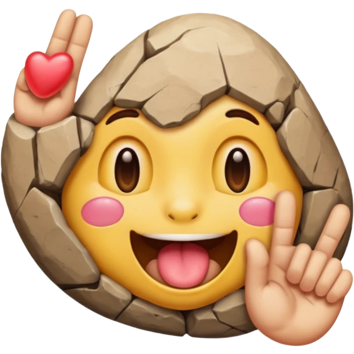 drooling emoji and on its top two ear emoji and one rock hand emoji emoji