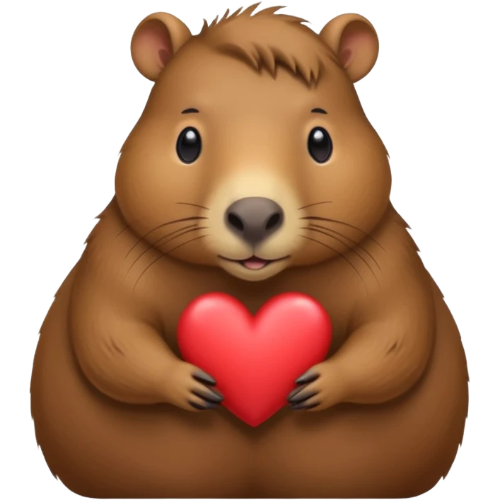 Capibara con un corazón emoji