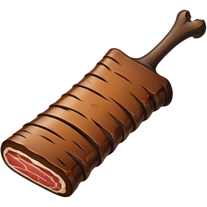 a single smoked beef rib thinner with the bone and seasoning  emoji