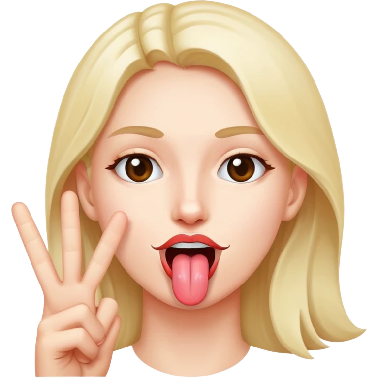 sticking out tongue with peace sign emoji